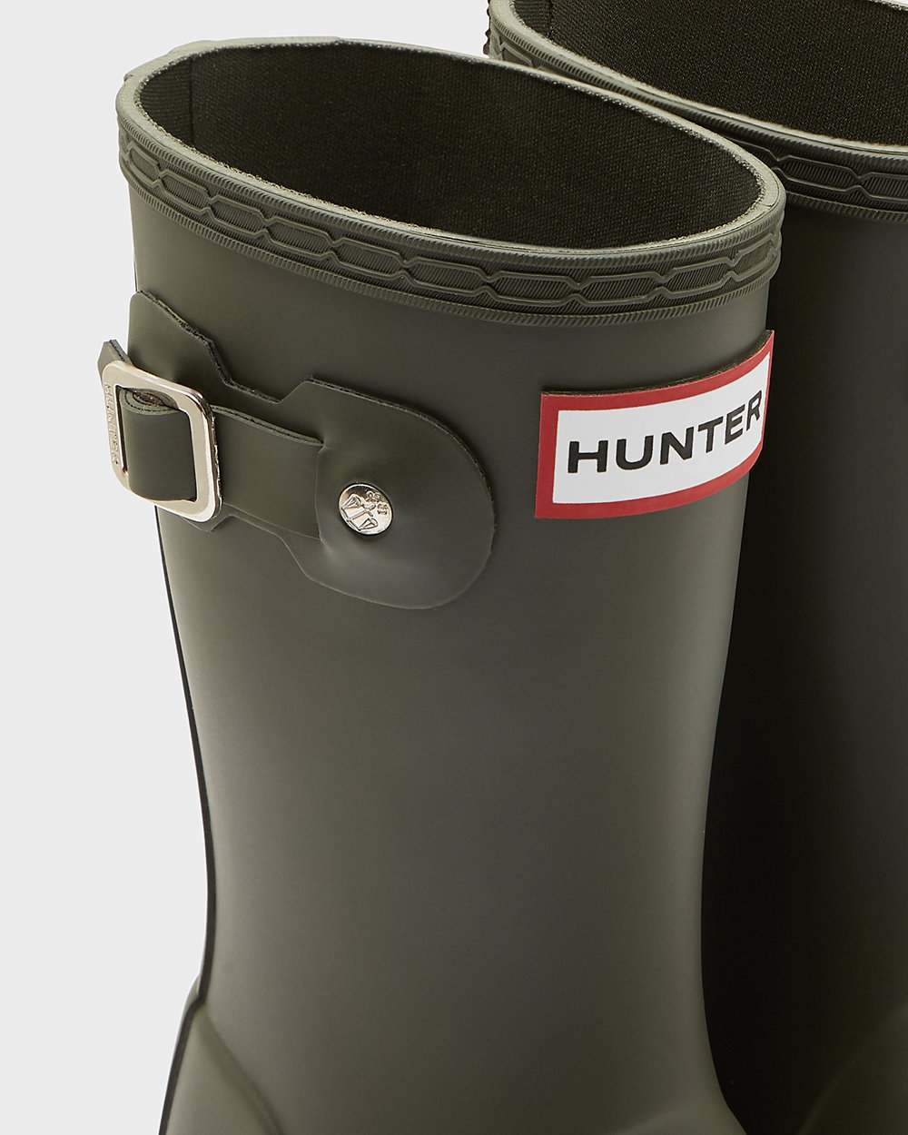 Bottes de Pluie Hunter Original Petits Enfant Vert Foncé Olive OLQPTZR-69